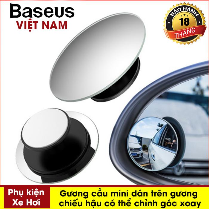 Gương cầu mini Baseus gắn trên Gương Chiếu Hậu có thể xoay 360 thương hiệu