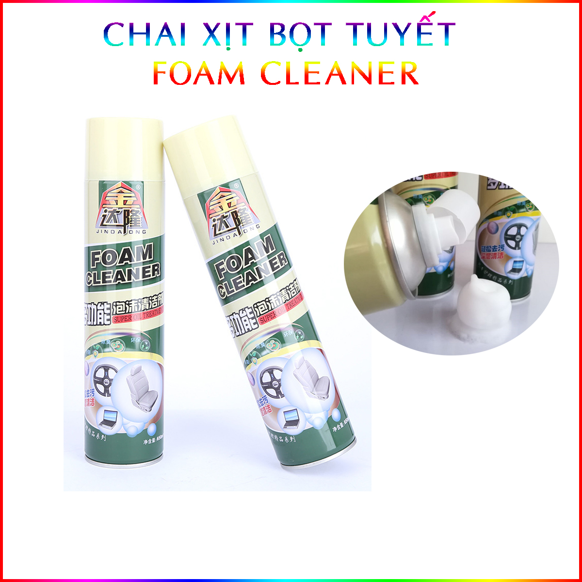 Chai xịt bọt tuyết foam cleaner vệ sinh ô tô / xe hơi đa năng 650ml
