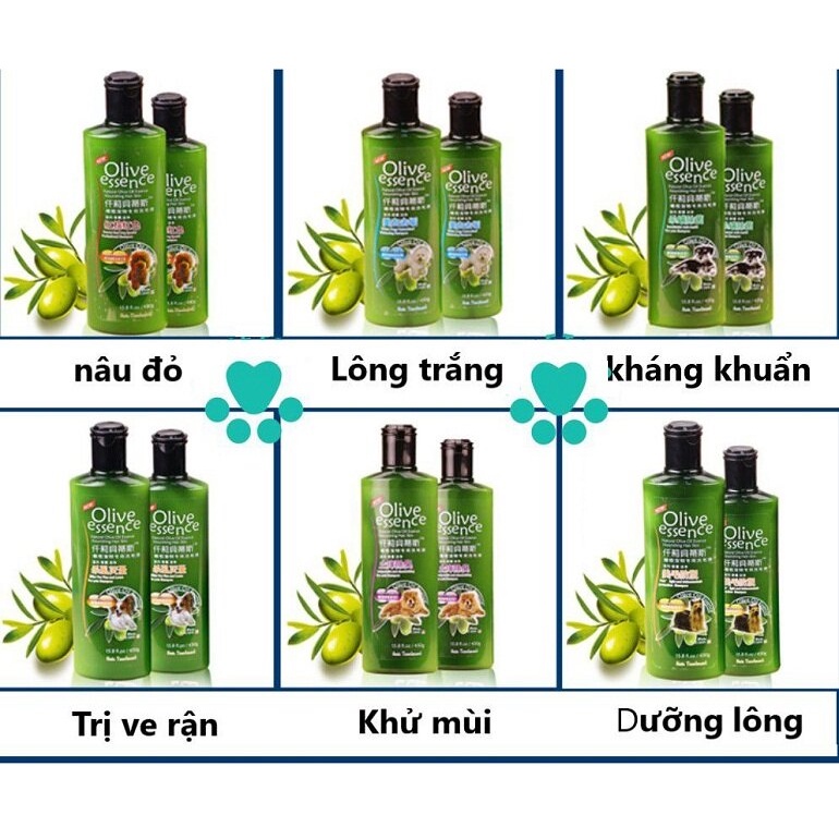 Sữa tắm cho chó mèo olive essence chai 450ml