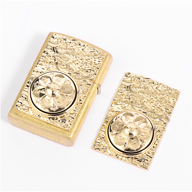 Emblem hình dán bật lửa Zippo hoa vàng