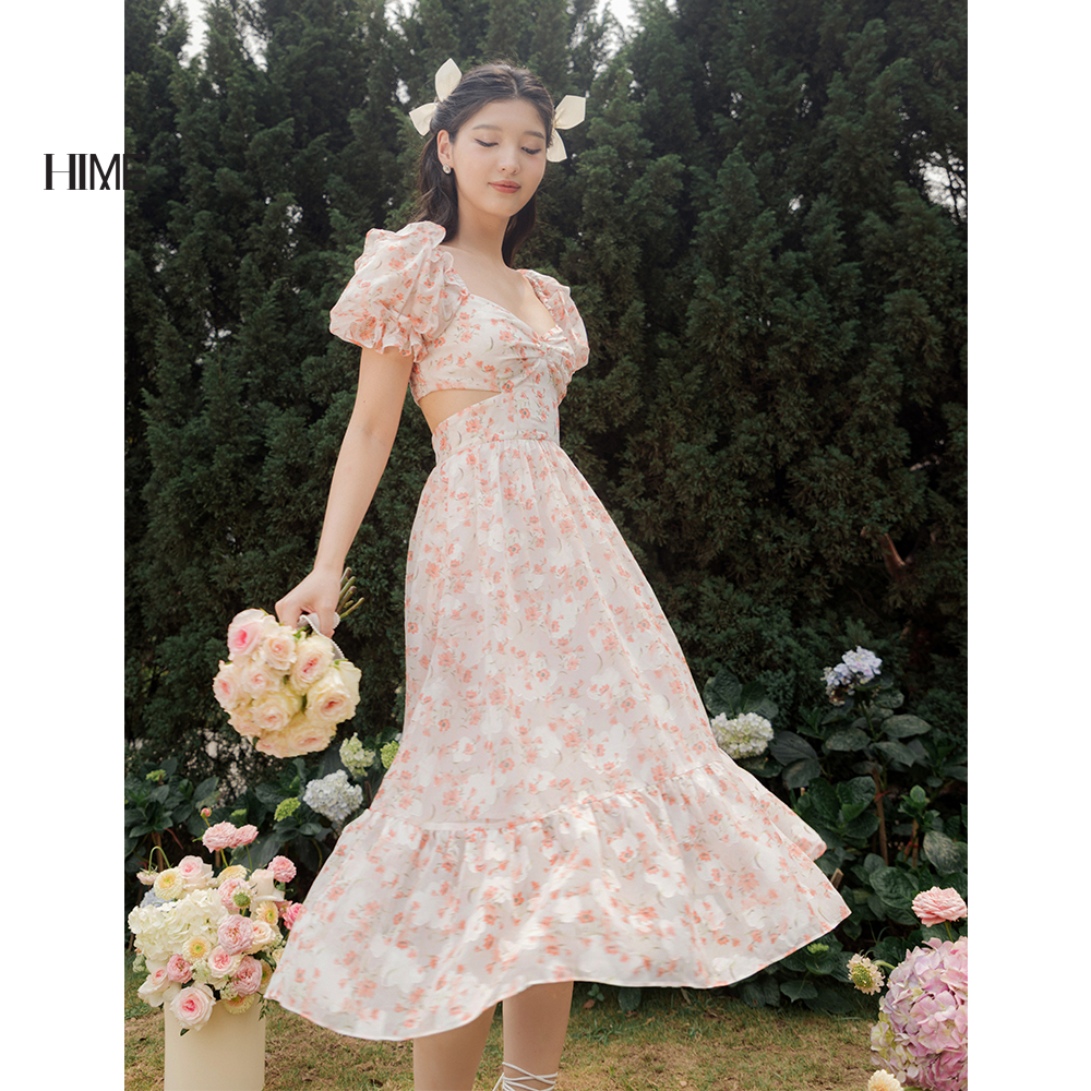 Váy midi hoa cut - out HIME H078BF3D1223