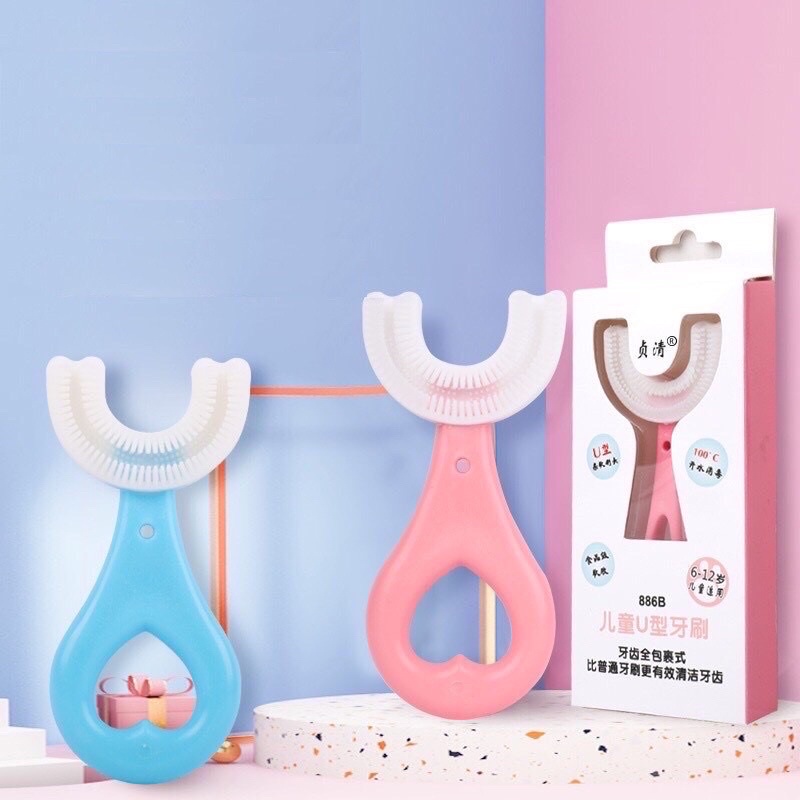 Bàn Chải Đánh Răng Chữ U Thông Minh Chất Liệu Silicon Cho Bé Tu 2 - 8 Tuổi - Siêu Mềm  GD29