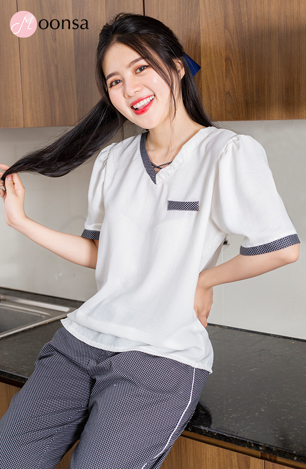 Bộ đồ ngủ Kate đũi Bé Bỏng Đáng Yêu [Moonsa]