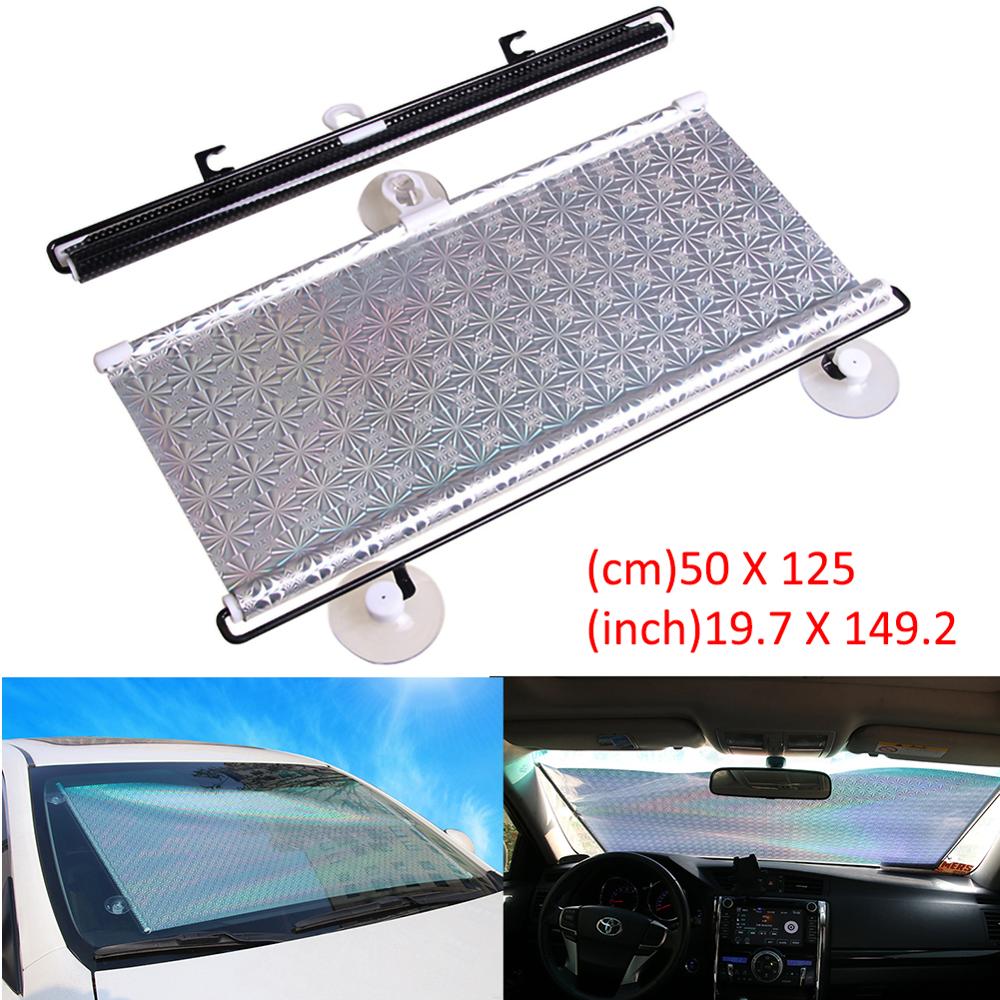 [58x125cm] Rèm Che Nắng Kính Lái Chặn Tia UV Thông Minh Cho Ô Tô