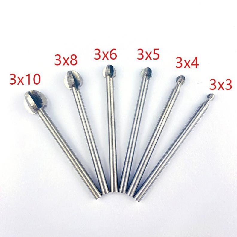 Mũi phá gỗ quả đào cán 3mm đầu phá 3,4,5,6,8,10mm -mũi phá tỉa gỗ hay làm gỗ lũa bonsai