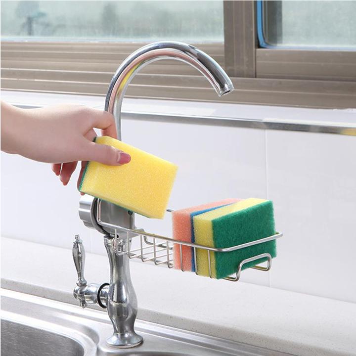 Kệ Inox Gắn Vòi Nước Bồn Rửa Chén