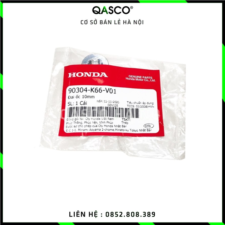Đai ốc HONDA nhiều dòng xe 10mm (90304K66V01) QASCO