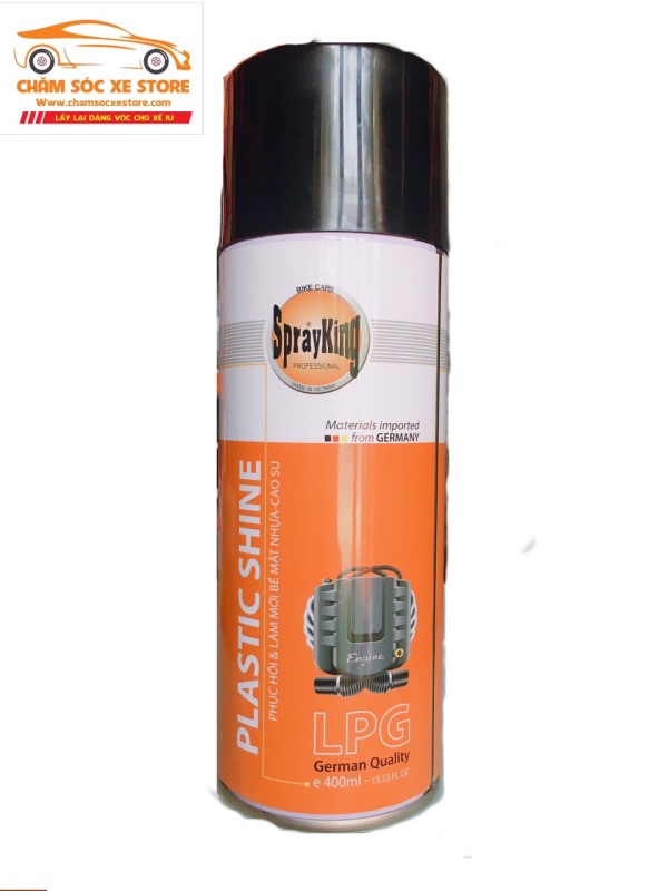 Chai xịt phục hồi và bảo dưỡng , làm mới bề mặt nhựa - cao su Sprayking Plastic Shine 400ml chamsocxestore