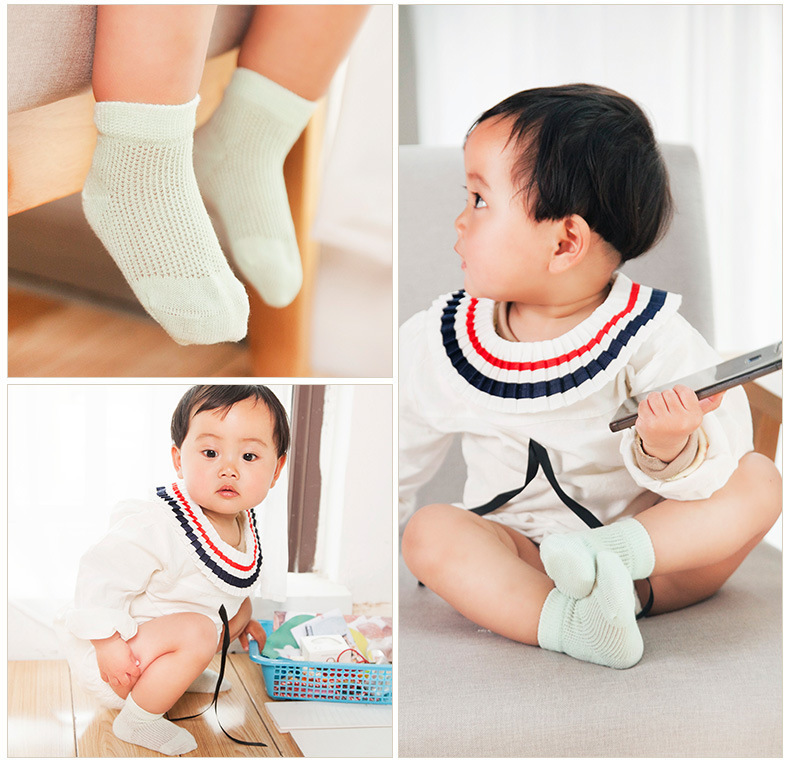 Combo 5 đôi tất lưới mùa hè cho bé từ 0 - 3 tuổi