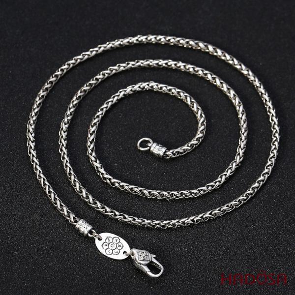 Foot stream hexagonal silver chain