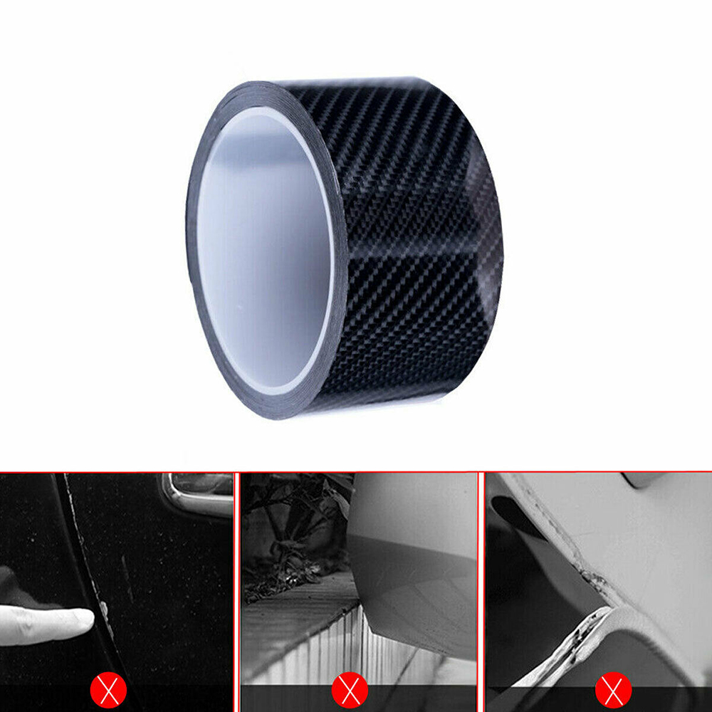 5m 10m Durable Carbon Fiber Scuff Plate Stickers Anti stepping Styling Mouldings Car Door Sill Protector Car Protective Film Anti-Collision Strips