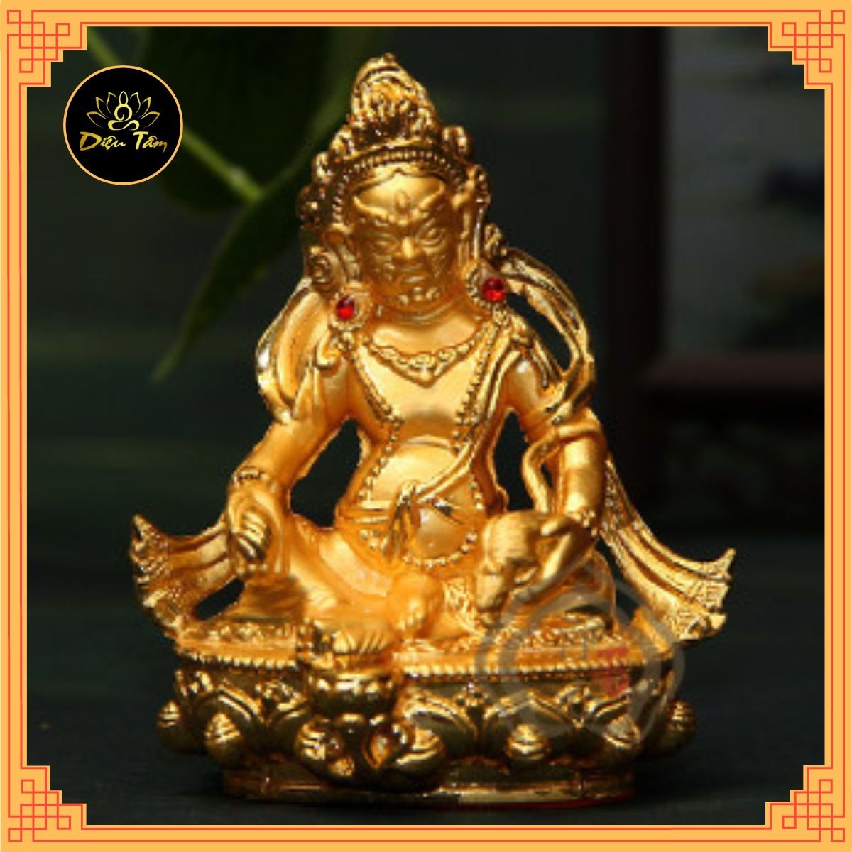 Statue yellow fidget dzambhala