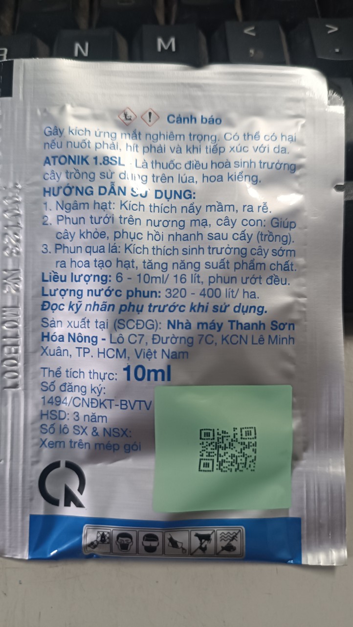Atonik 1.8sl gói 10ml-thuốc kích thích sinh trưởng cây trồng