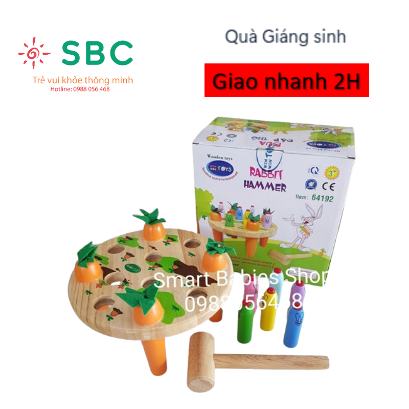 [HCM]Đồ chơi gỗ Winwintoys - Búa đập thỏ