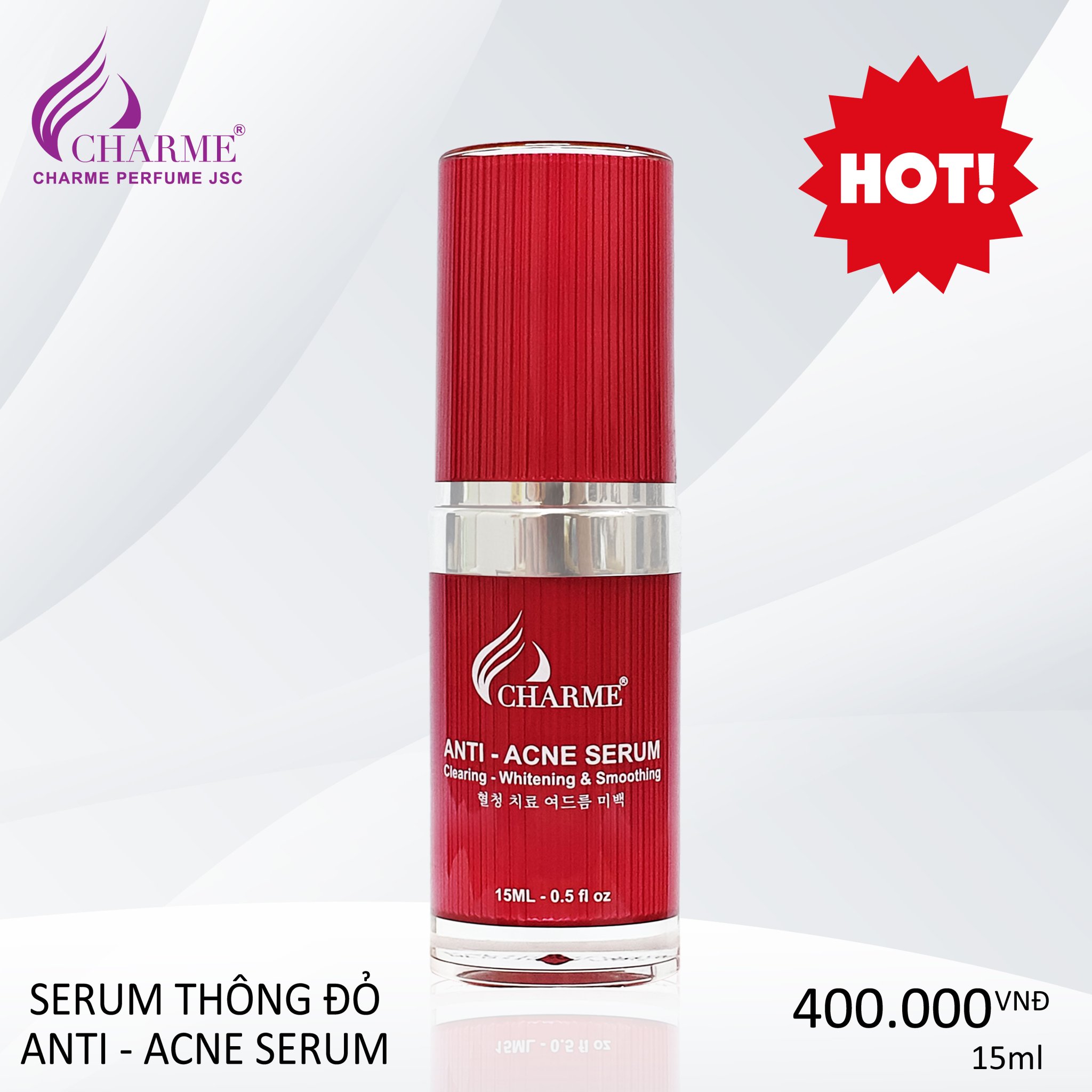 Serum Ngừa Mụn Trắng Da Charme_Hàn Quốc 15ml
