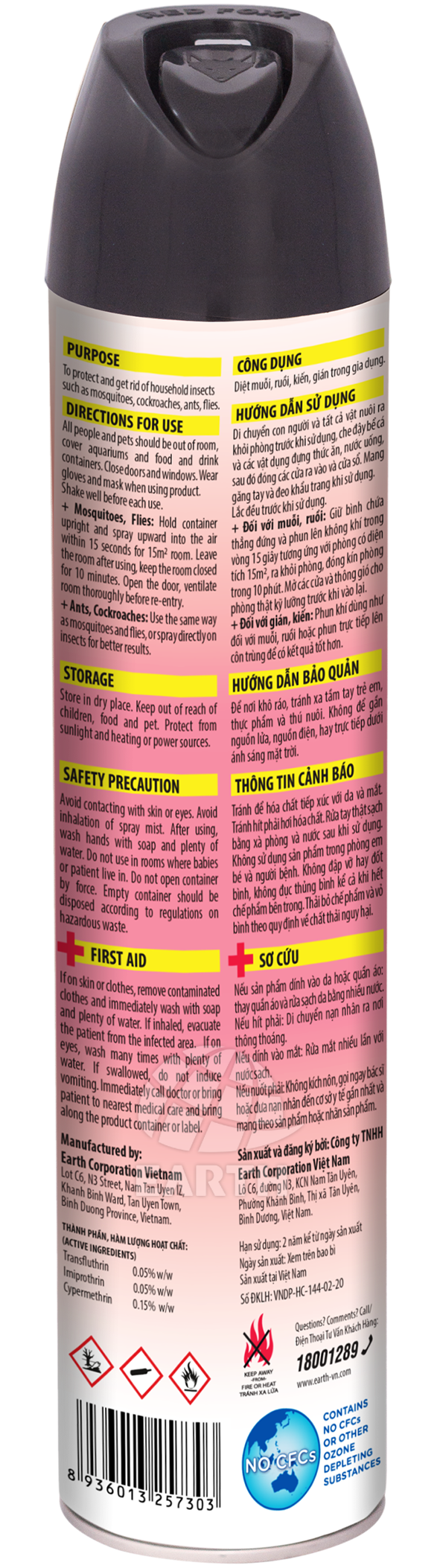 Bình xịt côn trùng RED FOXX - Hương Sakura (600ml, 300ml)