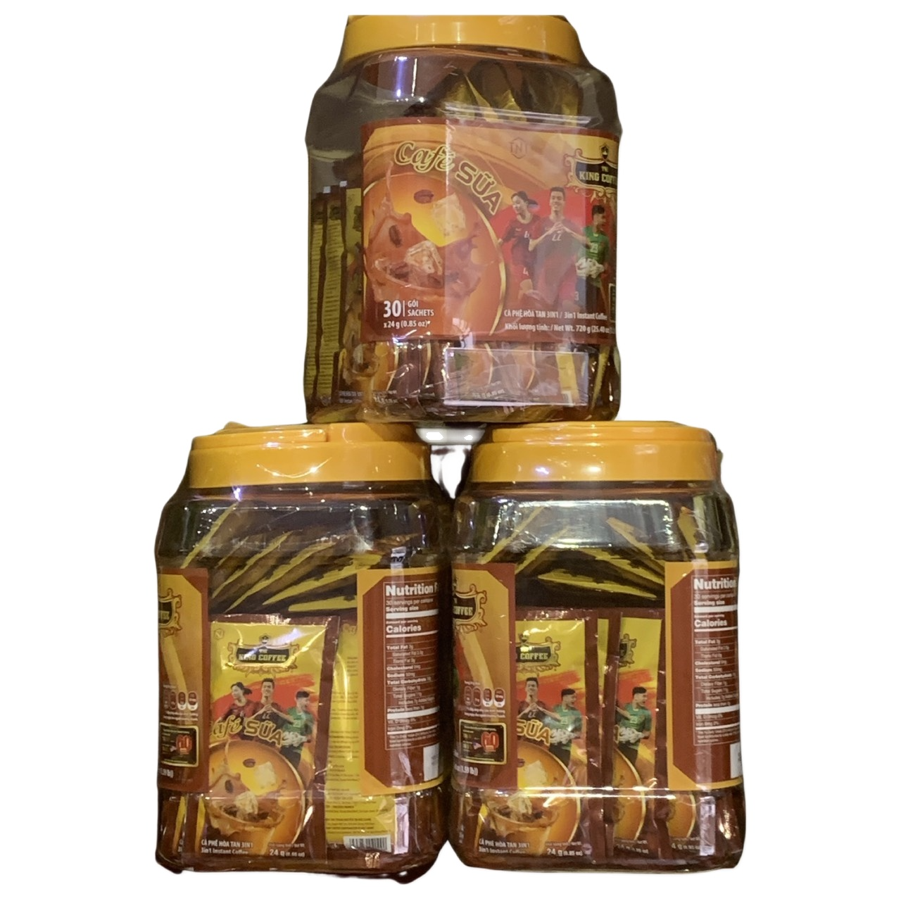 (Combo 3 Hộp) Cà phê hòa tan 3in1 King Coffee( Hộp Nhựa 30 Gói)