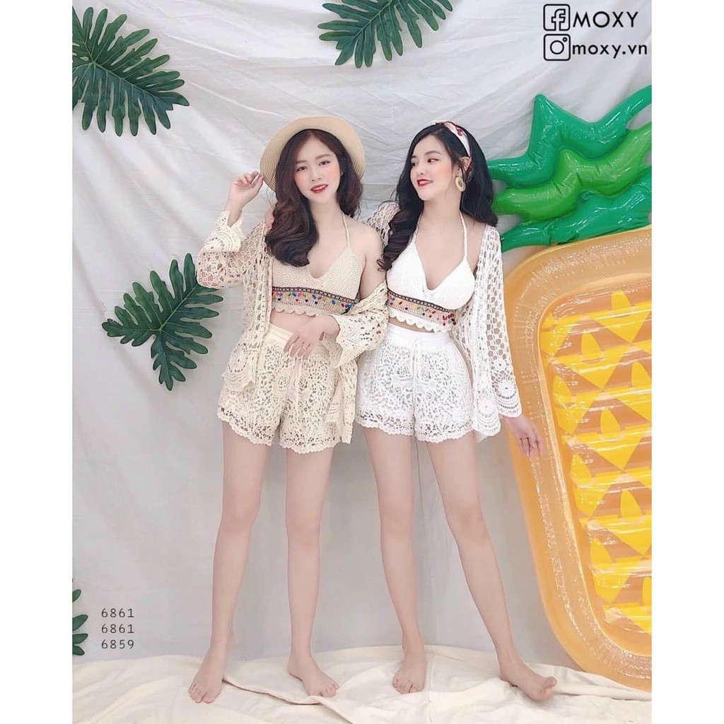 Set đồ đi biển len móc 3 món siêu xinh ( kèm ảnh thật, video )