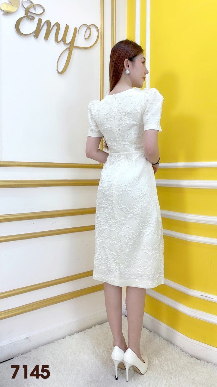 Đầm EMY EM7145 Xoè Gấm Vân