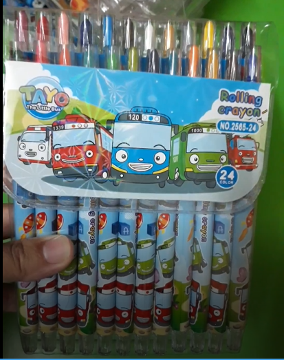Bút màu sáp vặn 24 màu loại dài 17cm