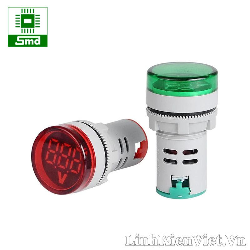 Đèn báo Volt phi 22 AD16-22DS 220 VAC (Xanh-Đỏ-Vàng)