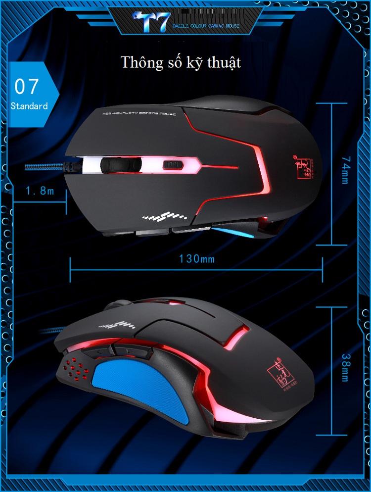 Chuột Chơi Game T7 Thiết Kế Đèn Led Cực Ngầu
