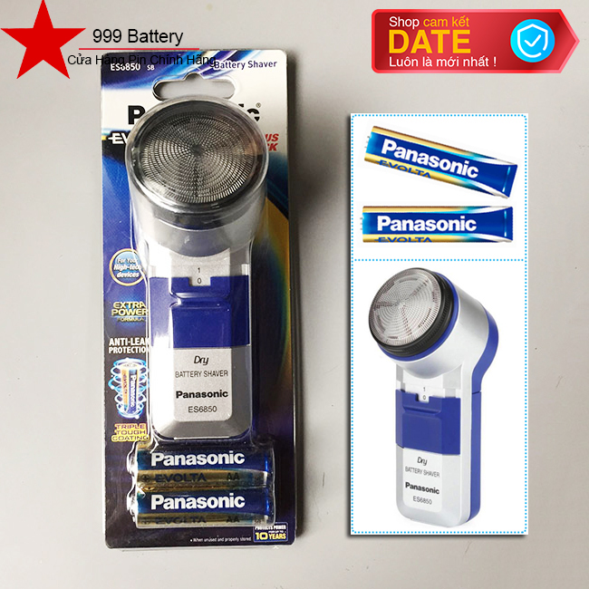 Máy cạo râu ES6850 Panasonic chính hãng + TẶNG kèm 2 pin tiểu AA Evolta siêu tiện lợi