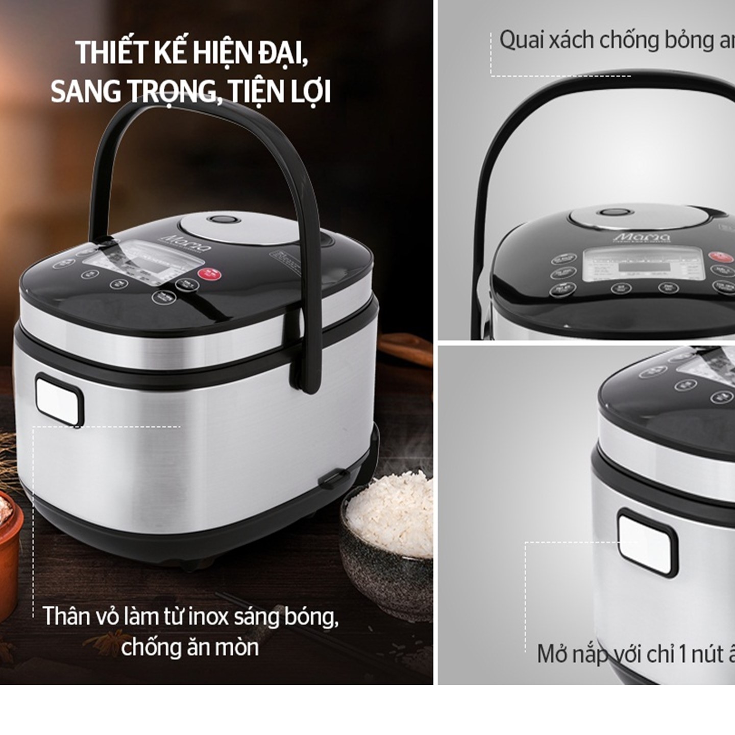 Nồi cơm điện sunhouse mama shd8903 thiết kế đa chức năng đa dạng nấu cơm ngon tiết kiệm điện siêu bền
