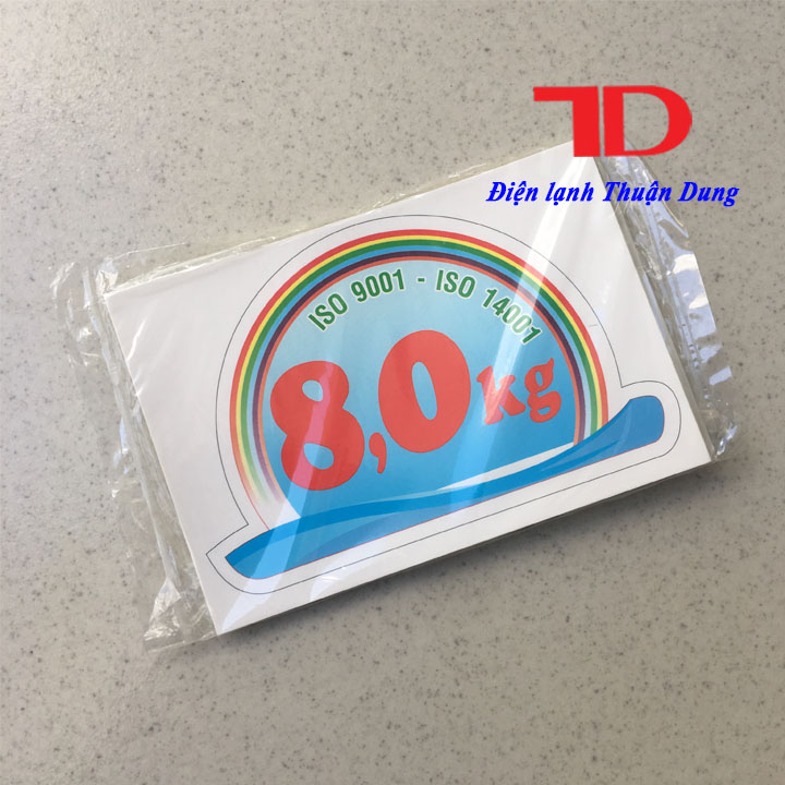 Tem dán trang trí máy giặt loại 8KG