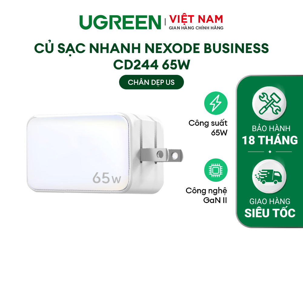 Củ sạc máy tính/ điện thoại sạc nhanh CD244 Adapter Business Charger Nexode / Cốc sạc nhanh RoboGaN Mini CD361 65W UGREEN| Công nghệ GaN II| 3 cổng Sạc Nhanh PD USB| QC 4.0 3.0| Cho iPhone 14 13 12 Pro Max Lapto