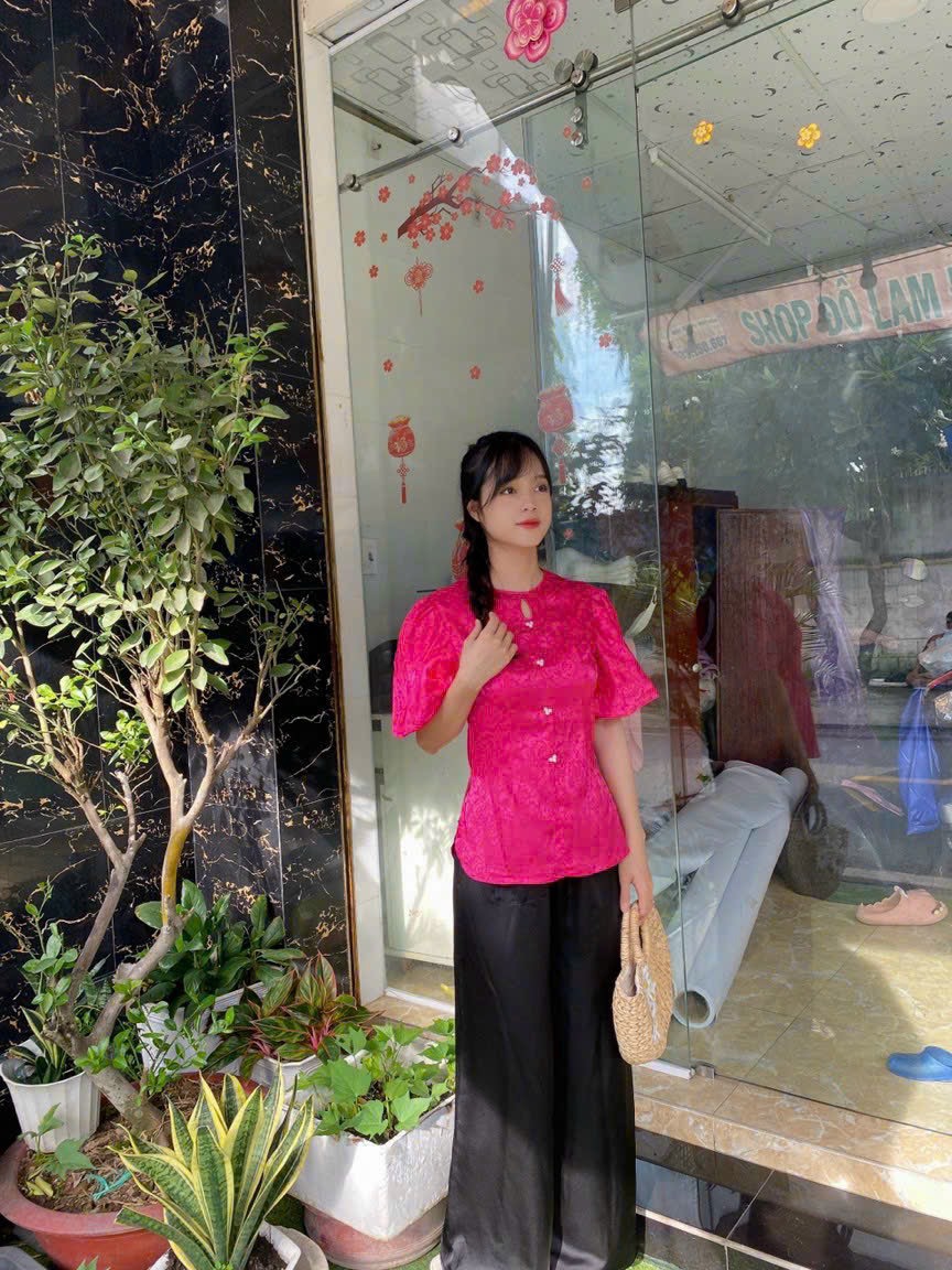 ÁO BÀ BA AN HUY LỤA GẤM TAY PHỒNG