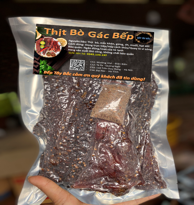 Thịt Bò Gác Bếp Tây Bắc 1KG Siêu Thơm Ngon (Tặng Chẩm Chéo)