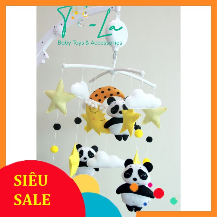 Treo nôi đen trắng handmade hình gấu trúc