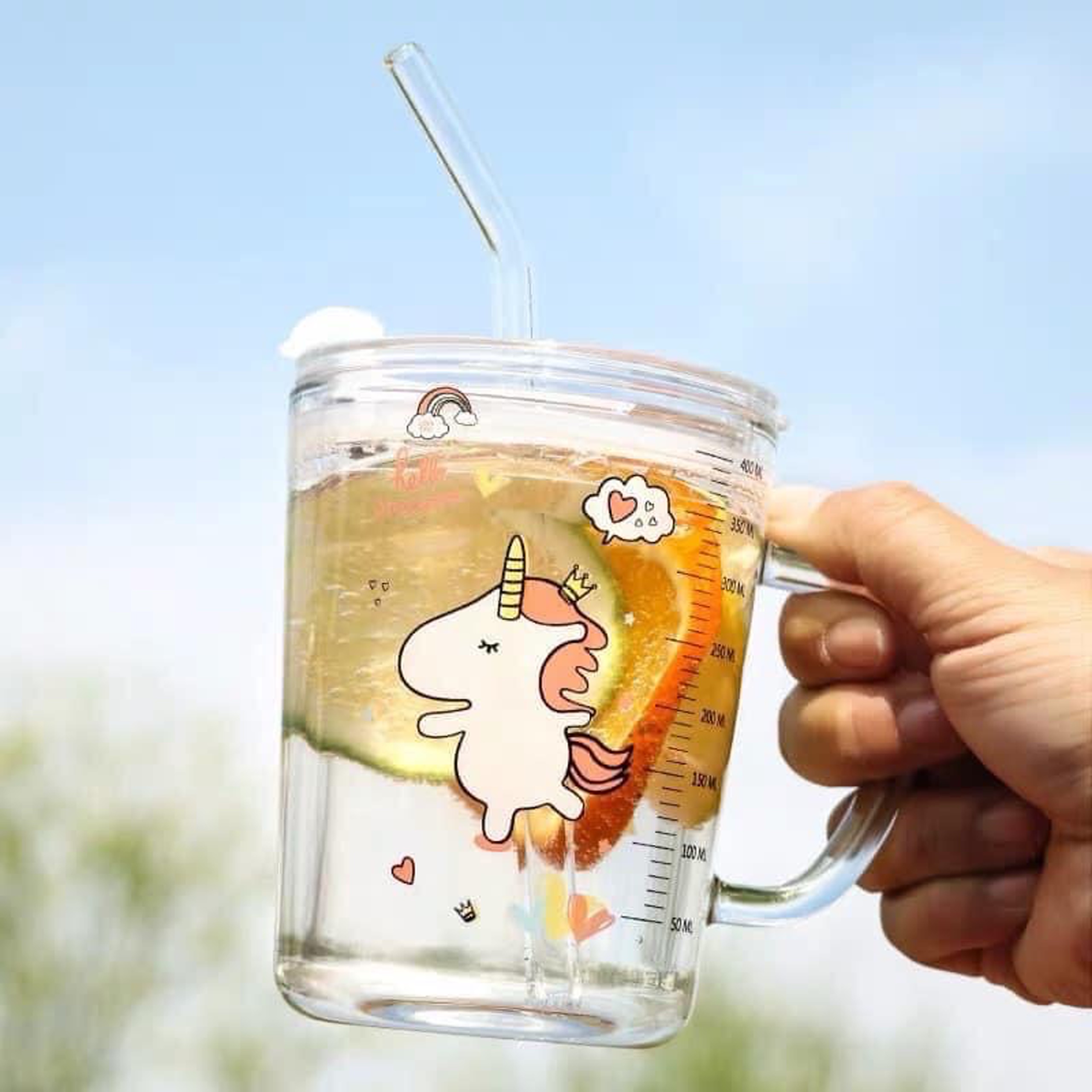 Cốc pha sữa thủy tinh chia vạch-Bộ 2 cái
