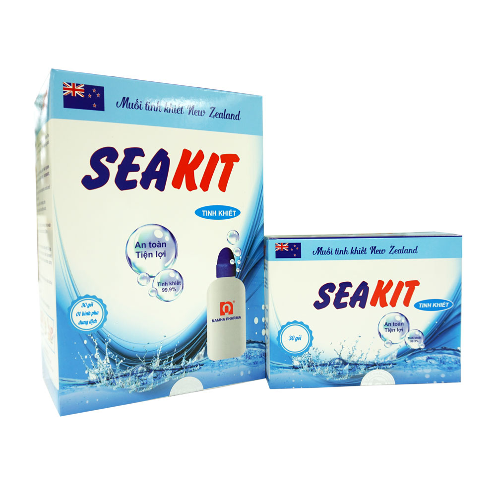 Nước muối sinh lý Seakit & Nước muối Seakit (Kèm bình pha)