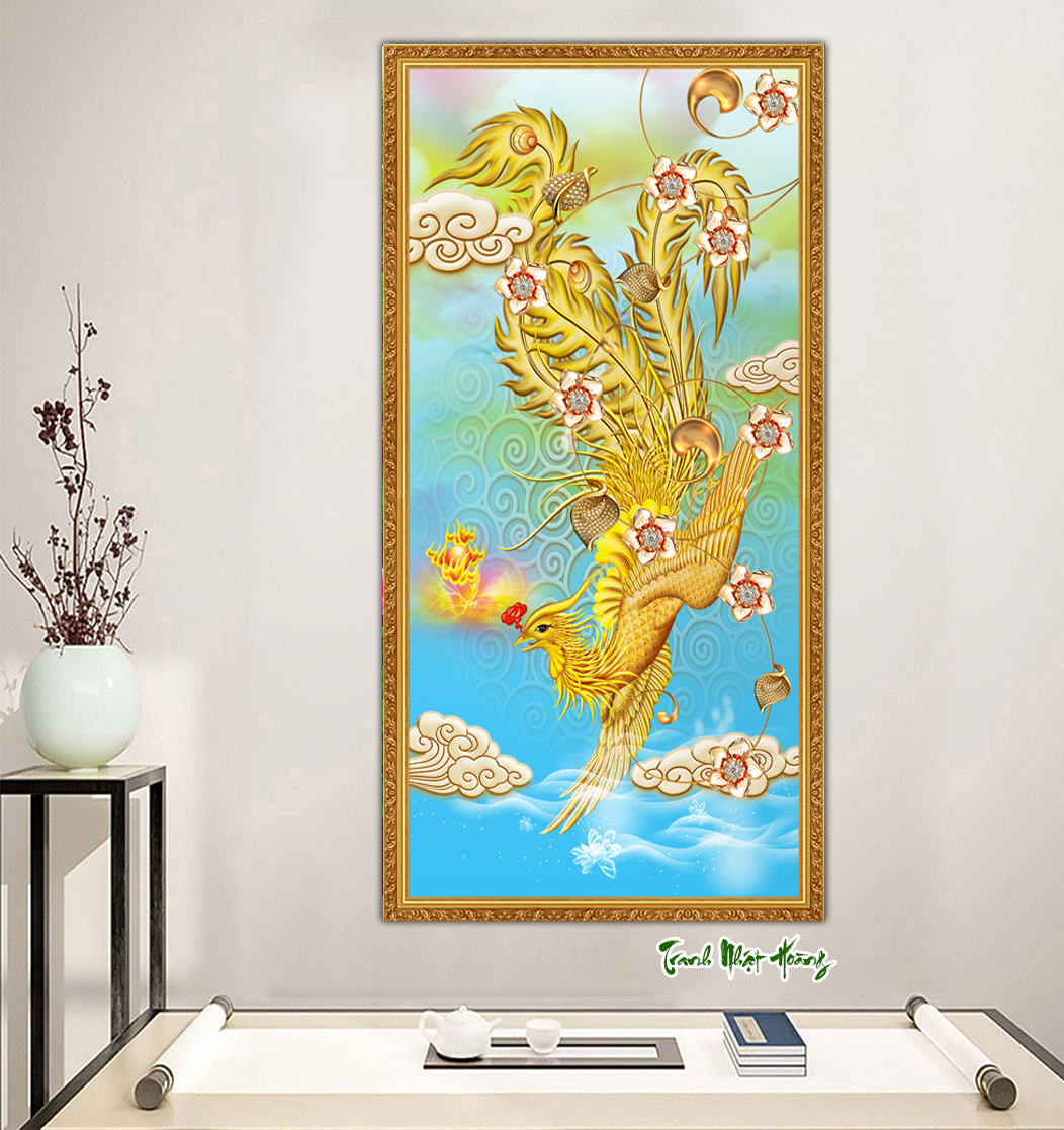 Tranh dán tường Rồng, Hổ, Phượng Hoàng