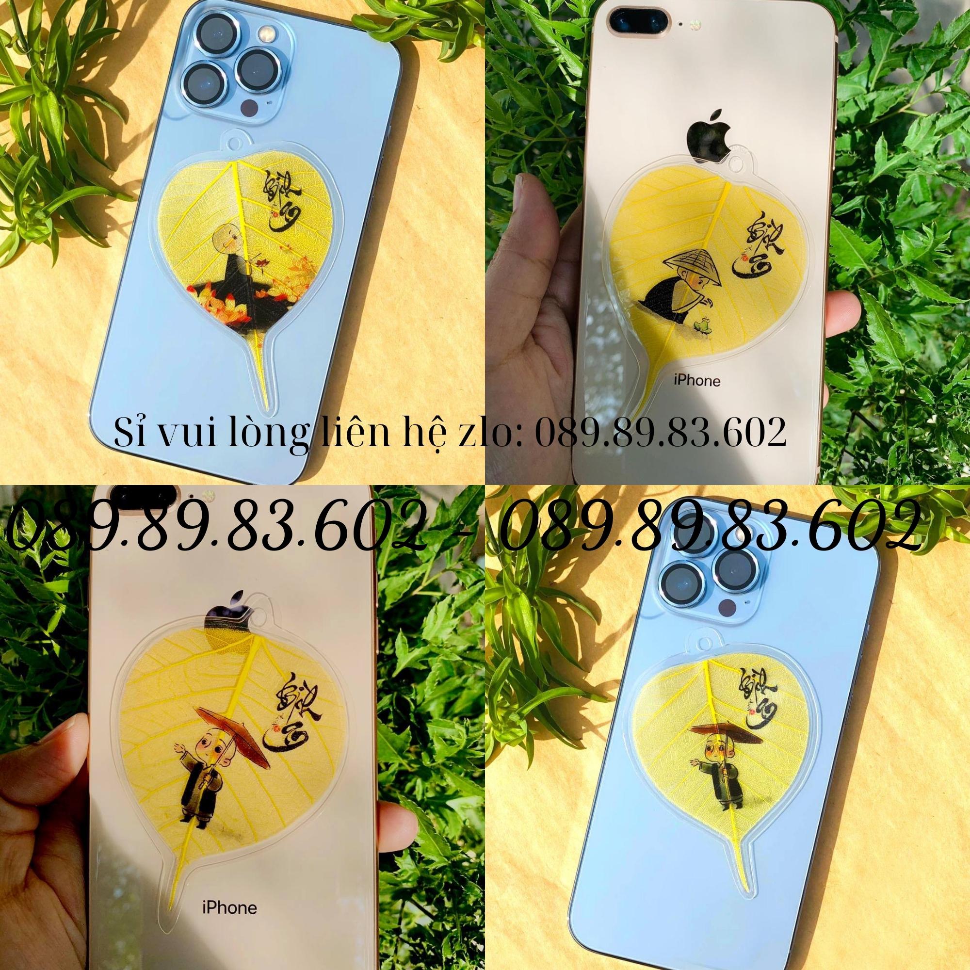 Lá Bồ Đề Thư Pháp chữ Vạn Sự Bình An (Cầu Bình An – Tài Lộc – May mắn, Ốp điện thoại, Hàng loại 1)_HCM
