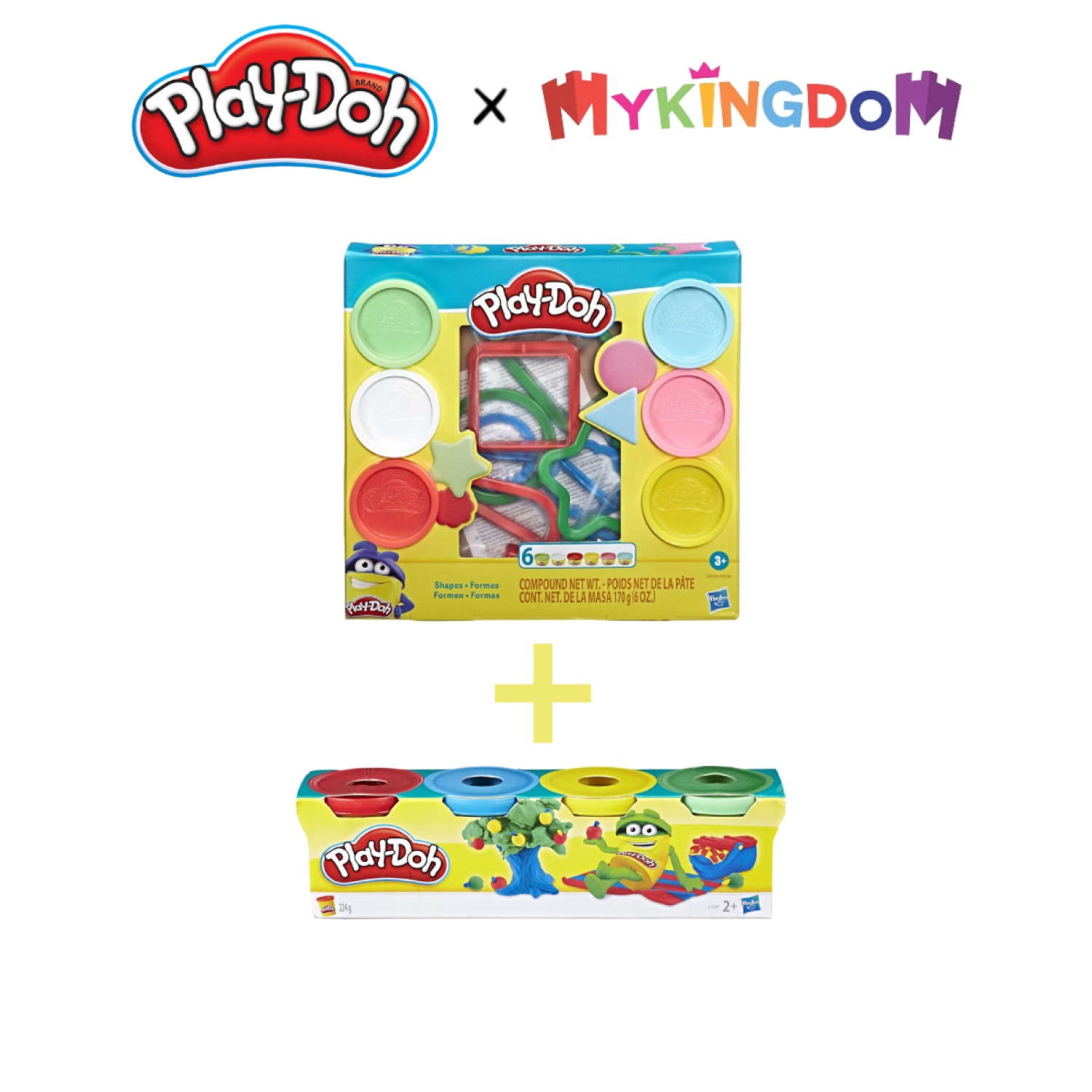 Đồ chơi playdoh combo khuôn tạo hình cơ bản và bột nặn 4 màu mini cbe8534/e8530-23241