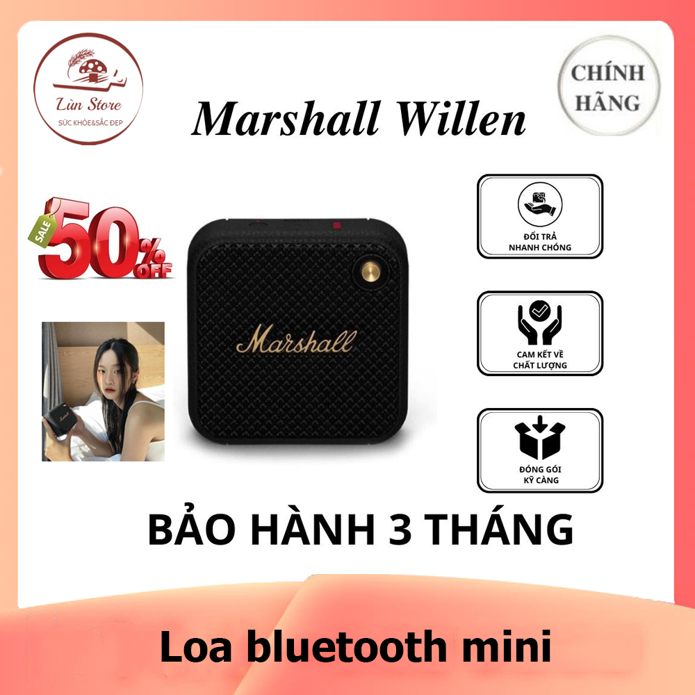 Loa bluetooth mini Marshall willen không dây bass mạnh nhỏ gọn âm thanh siêu hay, loa bluetooth cao cấp, loa mini bass mạnh nghe nhạc giá rẻ chính hãng tốt hơn loa bluetooth xiaomi
