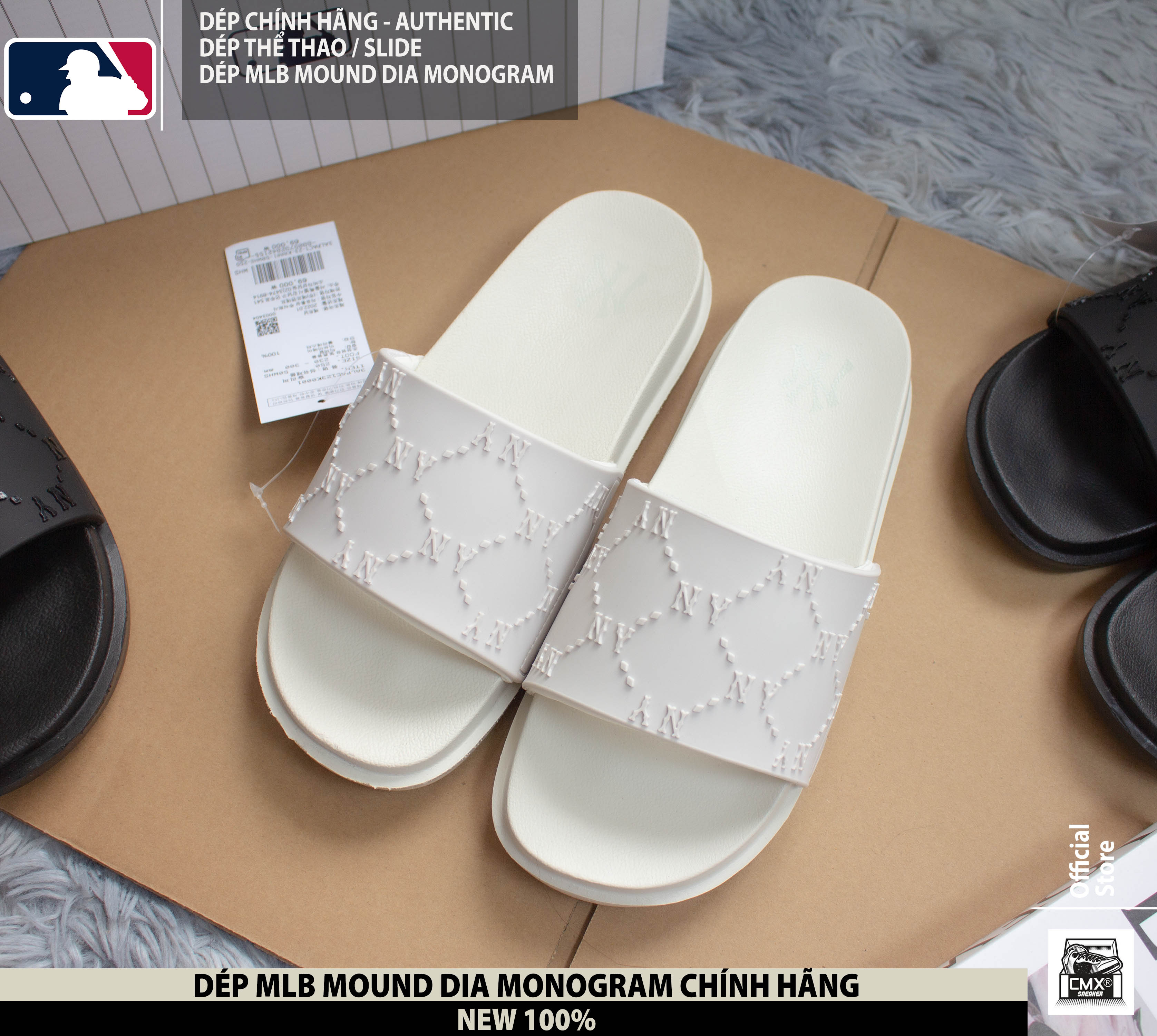 😘 [ HÀNG CHÍNH HÃNG CÓ SẴN CẬP NHẬT THƯỜNG XUYÊN ] Dép MLB CHUNKY MOUND DIA MONOGRAM - REAL AUTHENTIC 100%
