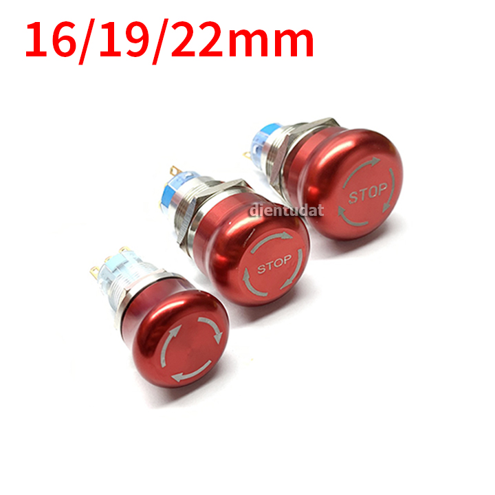 [HCM]Nút Kim Loại Dừng Khẩn Cấp 16mm 19mm 22mm