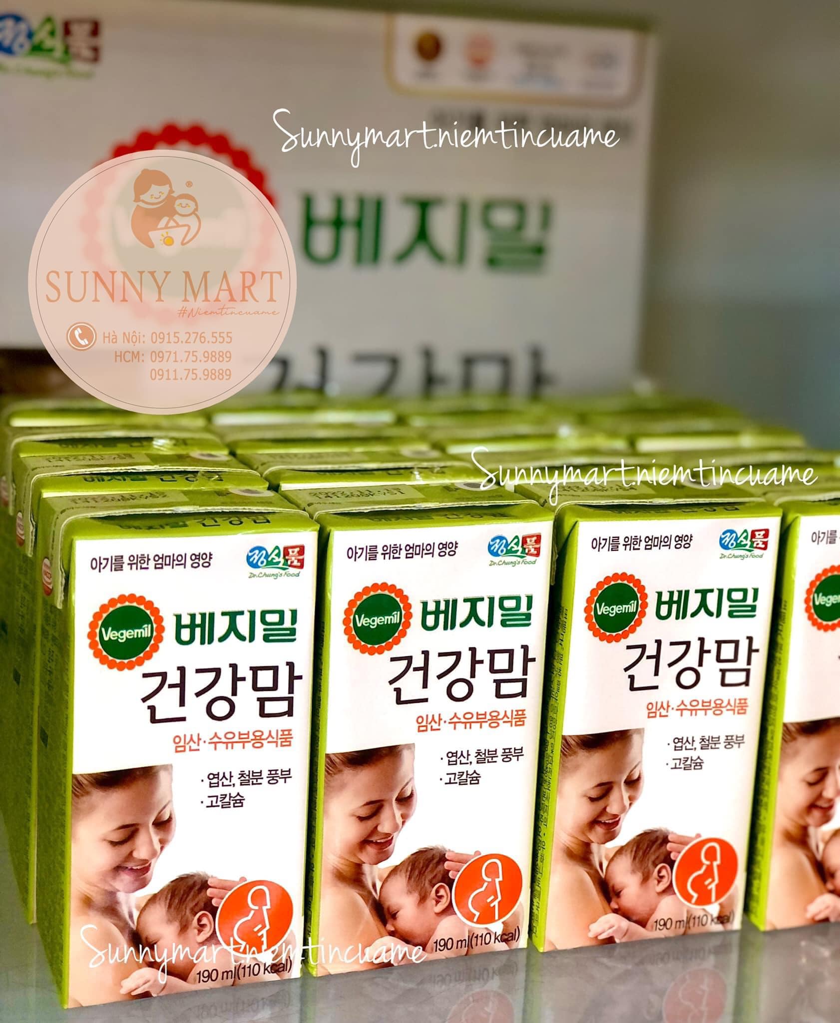 SỮA HẠT VEGEMIL DÀNH CHO MẸ BẦU VÀ CHO CON BÚ ( Lẻ hộp 190ml - Thùng 16 hộp)