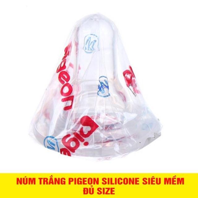 [HCM]BÁN LẺ NÚM TI VÚ PIGEON SIÊU MỀM BÌNH CỔ HẸP ĐỦ SIZE S M L