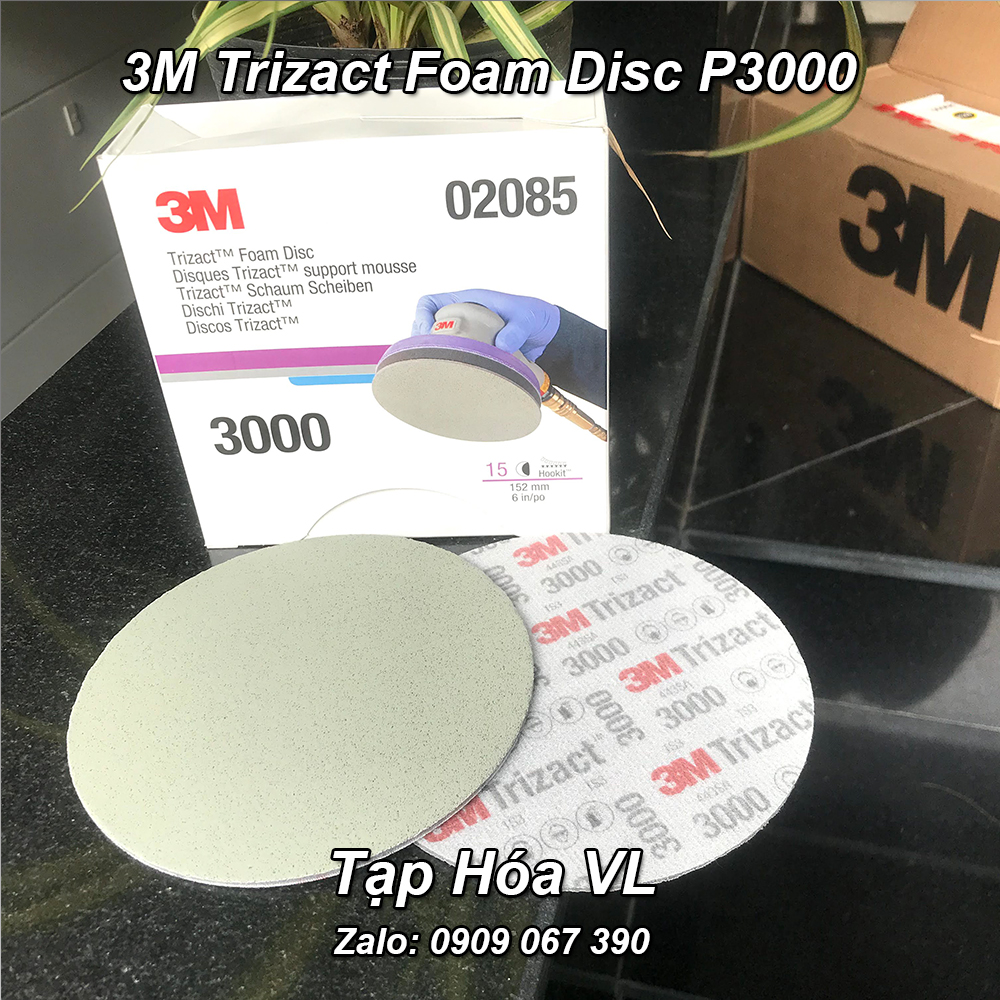 [1 Tờ] Giấy nhám đánh bóng siêu mịn 02085 - 3M Trizact Foam Disc P3