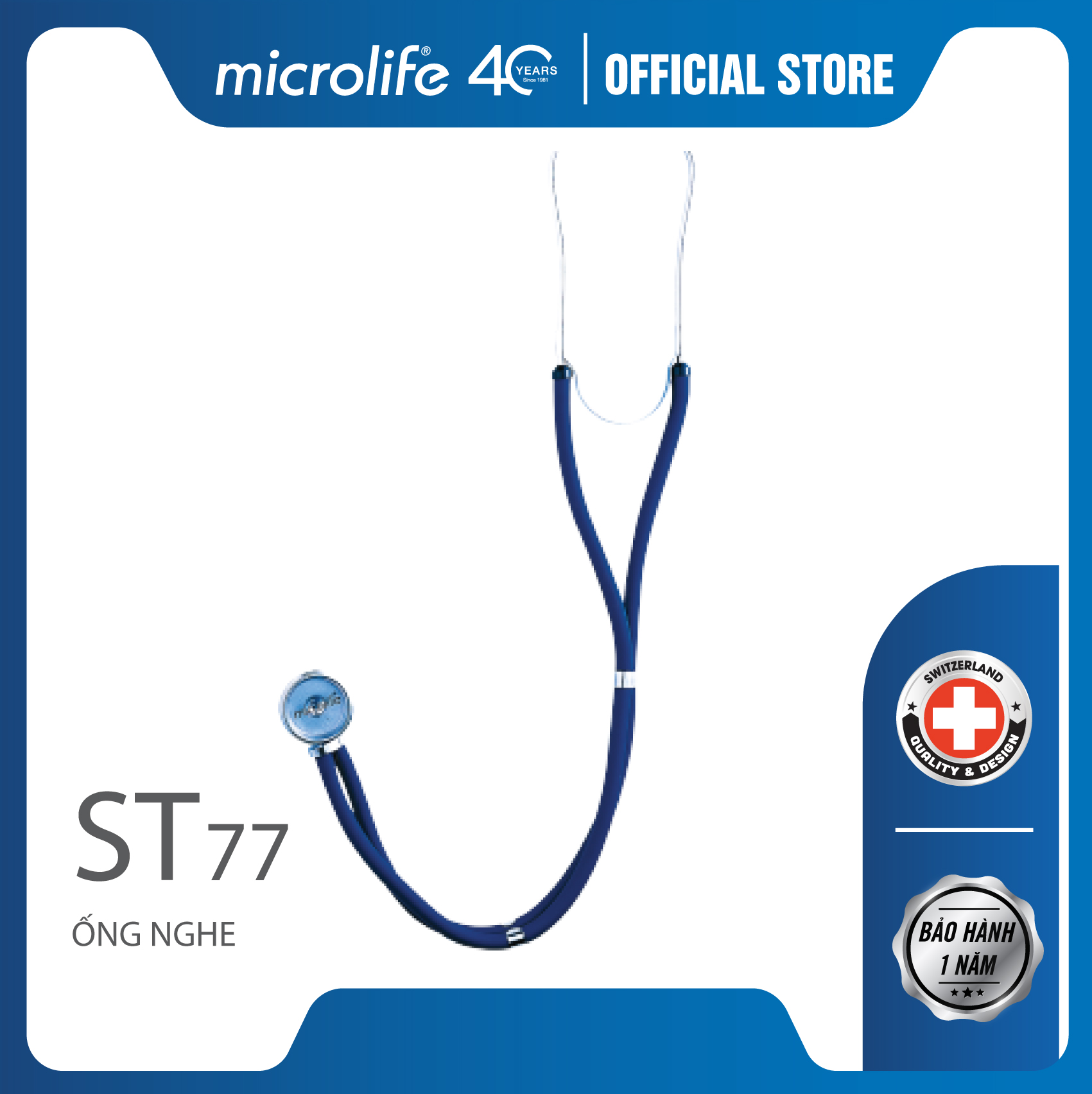 Ống Nghe Y Tế Hai Mặt Microlife ST77, Chuyên Dùng Khám Bệnh