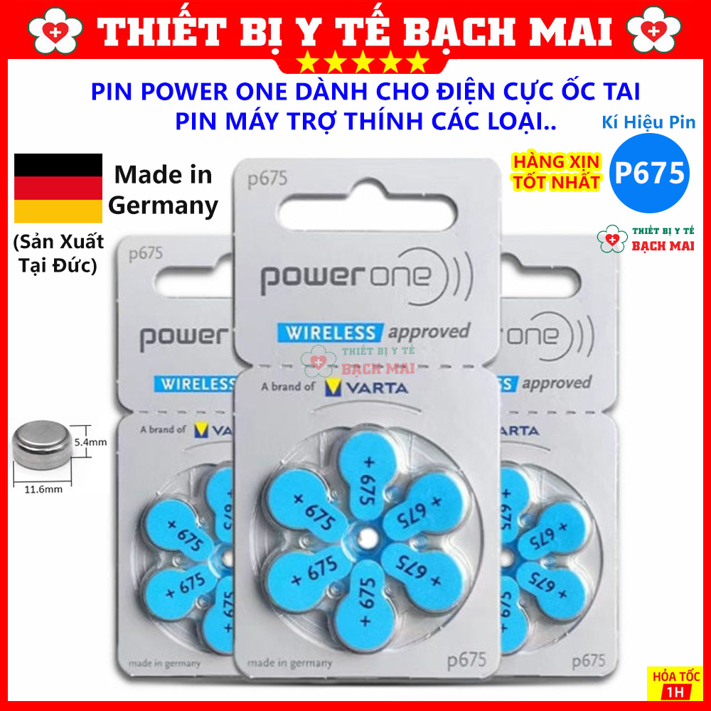 Pin Máy Trợ Thính POWER ONE P675 - Vỉ 06 Viên
