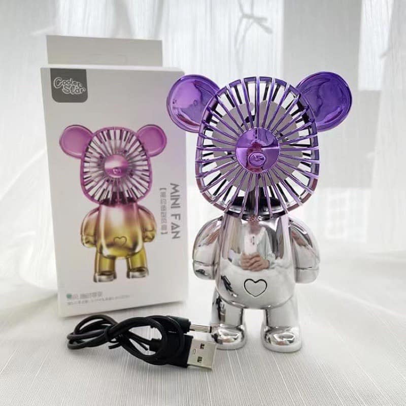 QUẠT CẦM TAY MINI HÌNH GẤU