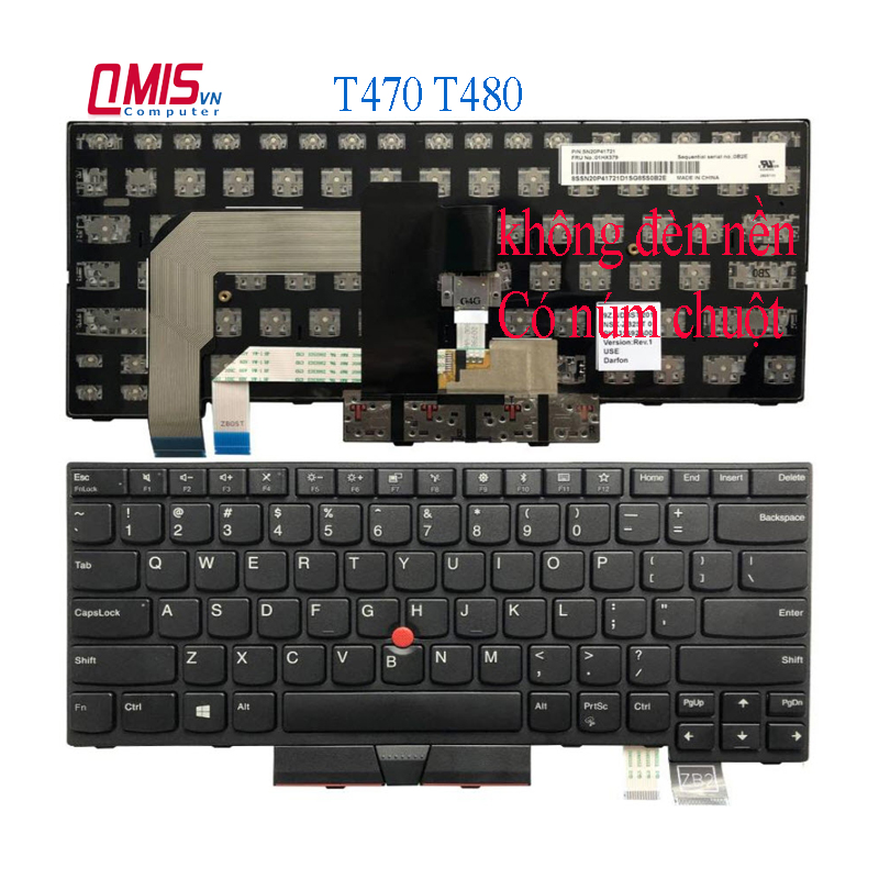 Bàn phím laptop Lenovo Thinkpad T470 T480 – T470