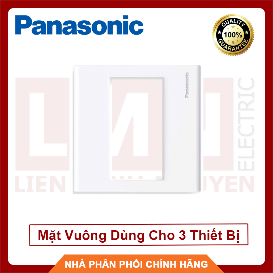 PANASONIC Mặt Vuông Dùng Cho 3 Thiết Bị WEB7813SW WIDE - Hàng Chất Lượng - BH 12 Tháng