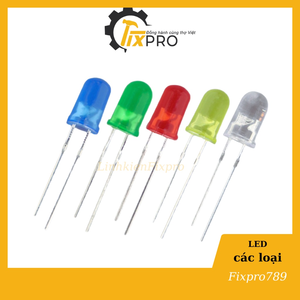 LED 5mm đầy đủ các màu thông dụng (Túi 10 chiếc)